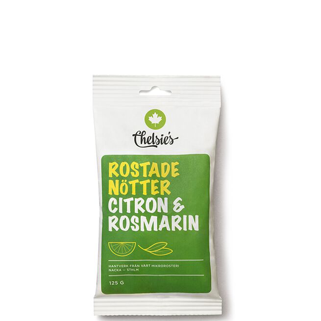 Chelsies Organic Gourmet Products Rostade Nötter Citron Och Rosmarin 125 g